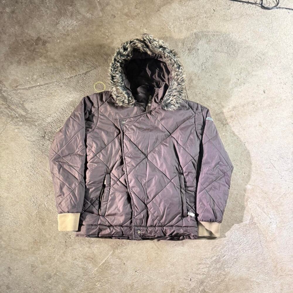Vintage Y2K Sessions Faux Fur Hooded Snowboard Jacket